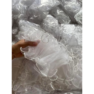 (Combo 10) Vải voan quấn thành bánh hoa tulip trang tí bánh kem - sinh nhật