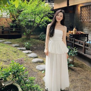 Áo Quây Xếp Ly Ngực Dáng Peplum mix chân váy dài. Set Áo Quây Cúp Ngực mix chân váy dài tiểu thư