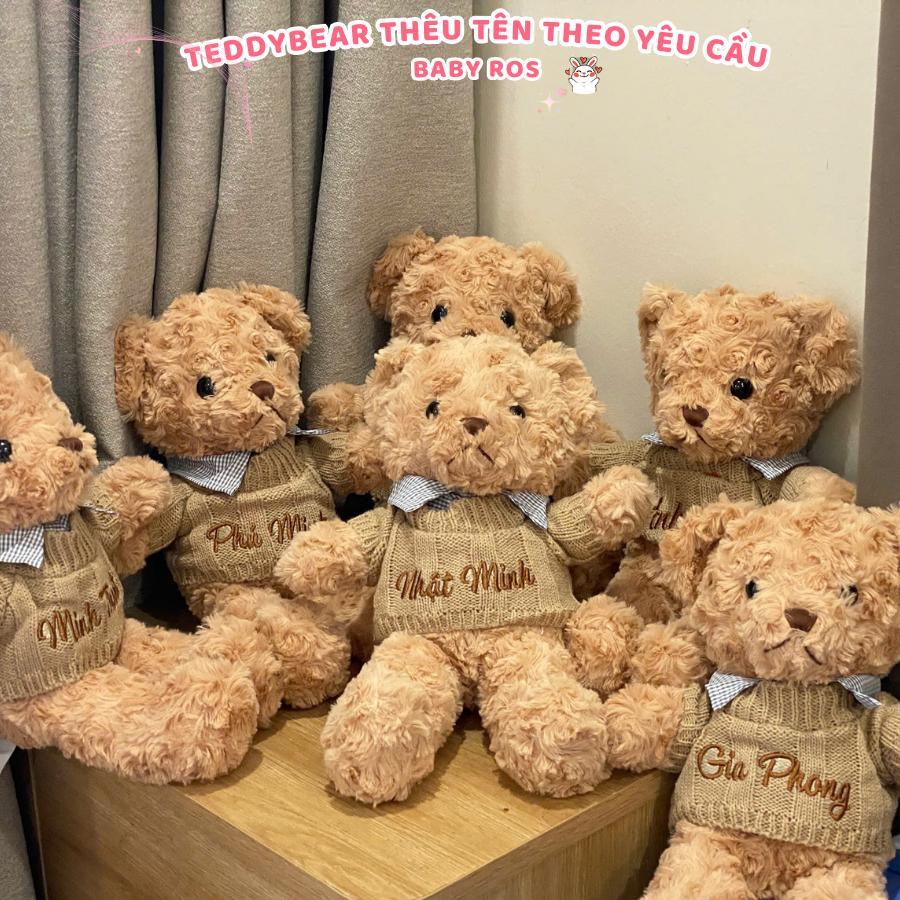 [Hỏa Tốc] Gấu Bông Teddy Lông Xoăn Thêu Tên Theo Yêu Cầu Cho Bé Và Người Thương, Món Quà Đầy Ý Nghĩa