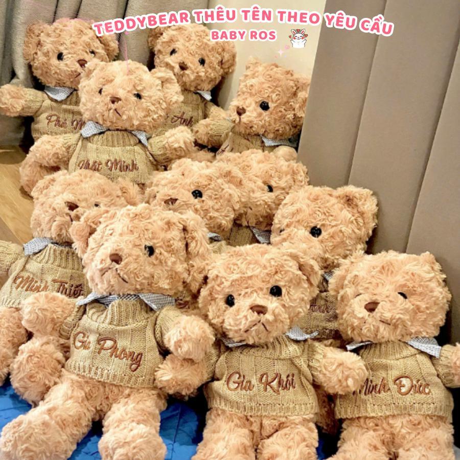 [Hỏa Tốc] Gấu Bông Teddy Lông Xoăn Thêu Tên Theo Yêu Cầu Cho Bé Và Người Thương, Món Quà Đầy Ý Nghĩa