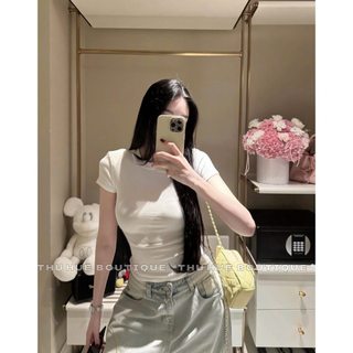 Áo zip đệm vai cộc tay co giãn