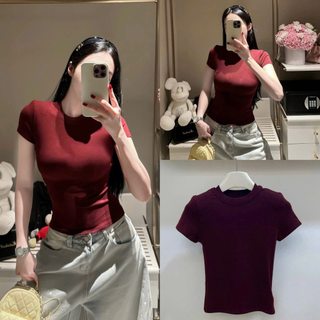 Áo zip đệm vai cộc tay co giãn