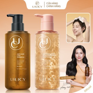 ‌Uilicy Dầu Gội Chống Rụng & Sữa Tắm Cánh Hoa: Ngăn rụng tóc, làm trắng da từ tinh chất hoa hồng, dịu nhẹ & thơm sang.