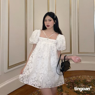 ÁO BABYDOLL VÂN HOA TAY BỒNG MINI HEART TINGOAN