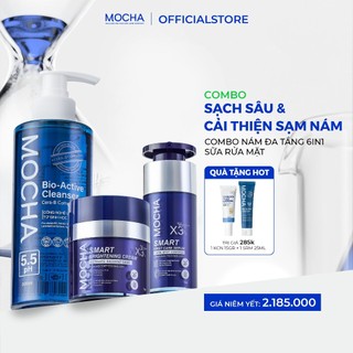 Combo Chăm Da Nám Mocha & Sữa Rửa Mặt Bio Active Giúp Làm Sạch Sâu, Cải Thiện Sạm Nám