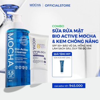 Combo Sữa Rửa Mặt Bio Active + Kem Chống Nắng Mocha, Bảo Vệ Toàn Diện Cho Mọi Loại Da