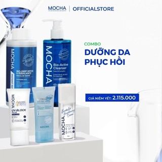 Combo Phục Hồi Da Chuyên Sâu Mocha: Tẩy trang, Sữa rửa mặt, Kem chống nắng, Mask, Kem dưỡng da