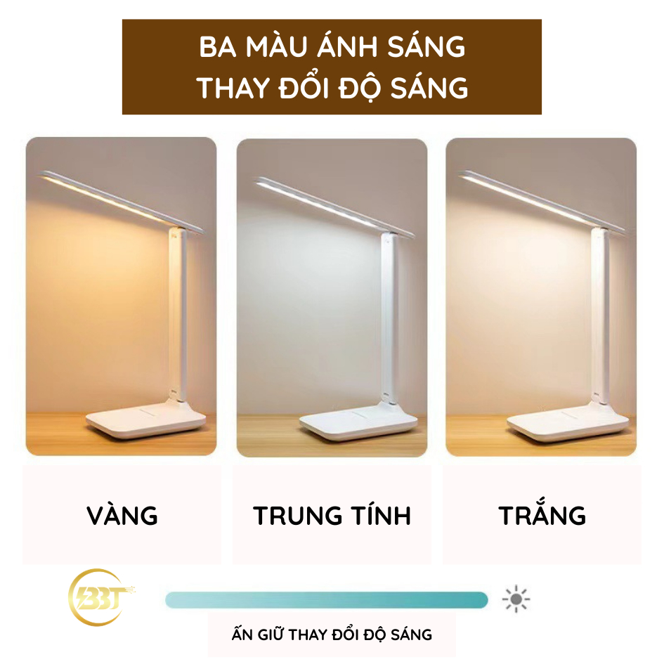 Đèn học để bàn chống cận , đèn bàn học làm việc đọc sách có tích điện 3 chế độ ánh sáng bảo vệ mắt | BigBuy360 - bigbuy360.vn