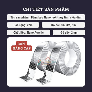 Băng Keo Hai Mặt Nano Dạng Lưới Băng Keo Liền Mạch Có Độ Bám Dính Keo Hai Mặt Acrylic-Shop97