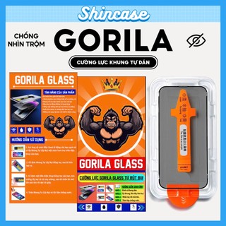 Kính Cường Lực GORILA GLASS Chống Nhìn Trộm Dán Tự Hút Bụi Full Màn Cho iPhone X/XS/XR/11/12/13/14/15/16/17/Pro/Max/Air