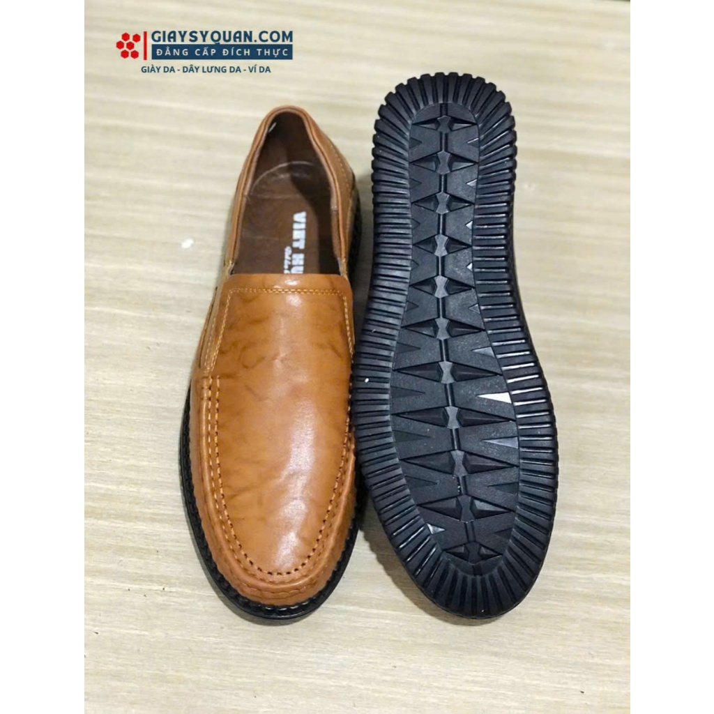 Giày Mọi Nam Da Bò M202 - Nâu