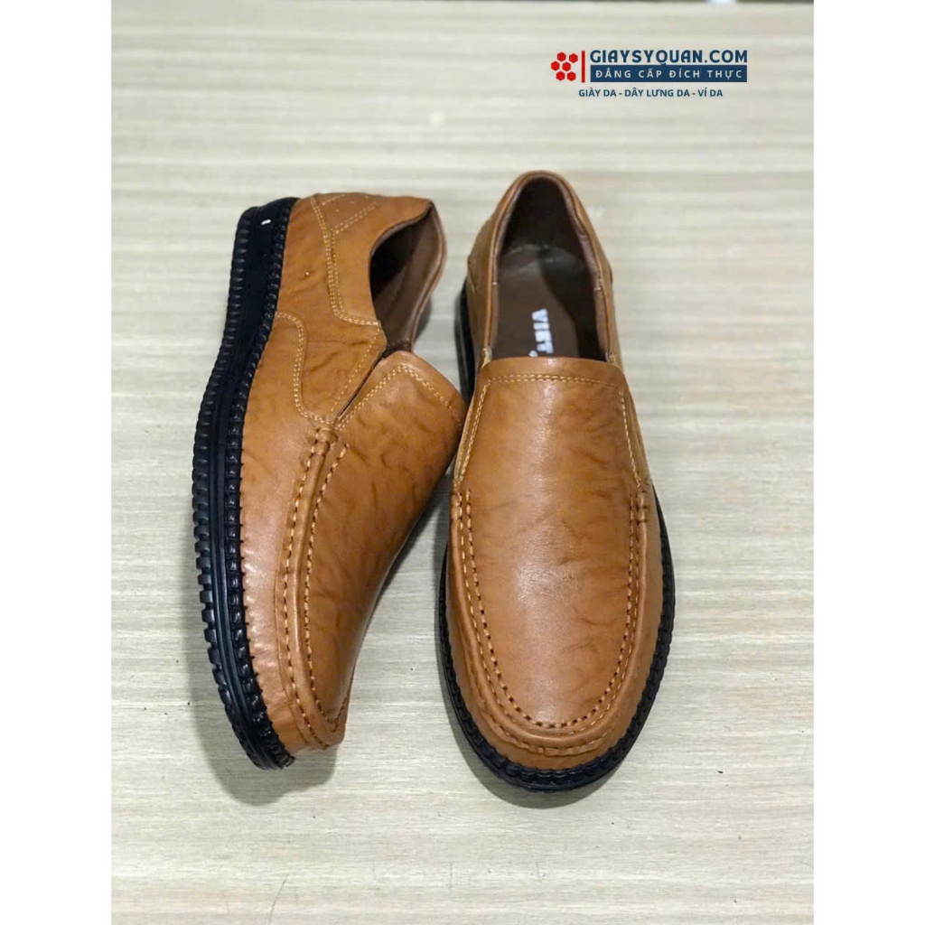 Giày Mọi Nam Da Bò M202 - Nâu