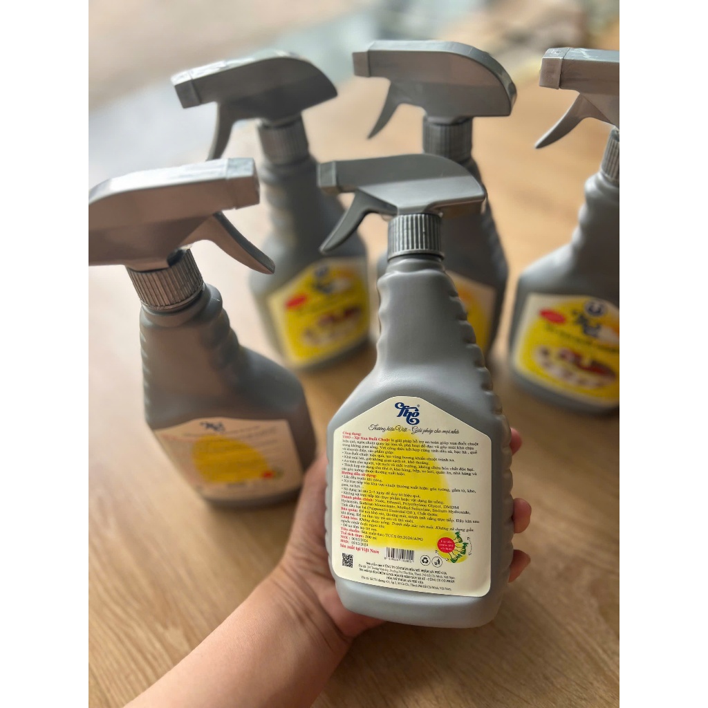 Thuốc xịt đuổi chuột Tho 500ml - An toàn cho người và vật nuôi dùng trong nhà và xe ôtô - 1, 2, 4 chai