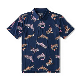 Áo POLO Nam CHUBBIES hoạ tiết cá mập hổ chất vải co giãn tốt thoáng mát hàng xuất dư xịn