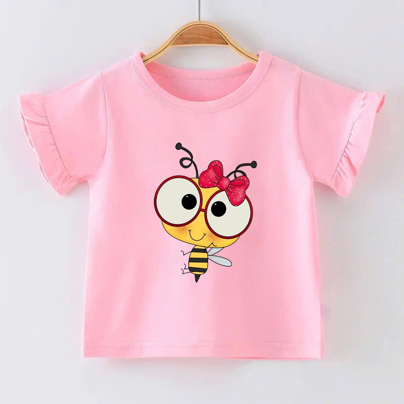👕 Áo Thun Bé Gái mềm mịn thoáng mát in hình dễ thương 👕 AT545