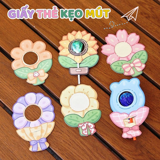 Quà thiếu nhi thẻ giấy cài kẹo mút - Set 60 giấy bọc kẹo hình hoa, thẻ cài kẹo dễ thương, quà tặng cho bé ngày lễ