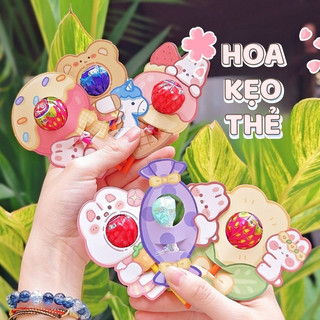 Quà thiếu nhi thẻ giấy cài kẹo mút - Set 60 giấy bọc kẹo hình hoa, thẻ cài kẹo dễ thương, quà tặng cho bé ngày lễ
