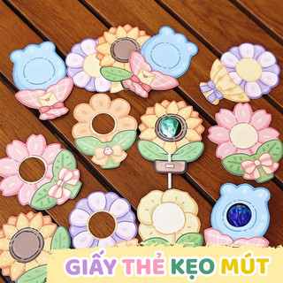 Quà thiếu nhi thẻ giấy cài kẹo mút - Set 60 giấy bọc kẹo hình hoa, thẻ cài kẹo dễ thương, quà tặng cho bé ngày lễ