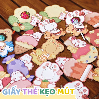 Quà thiếu nhi thẻ giấy cài kẹo mút - Set 60 giấy bọc kẹo hình hoa, thẻ cài kẹo dễ thương, quà tặng cho bé ngày lễ