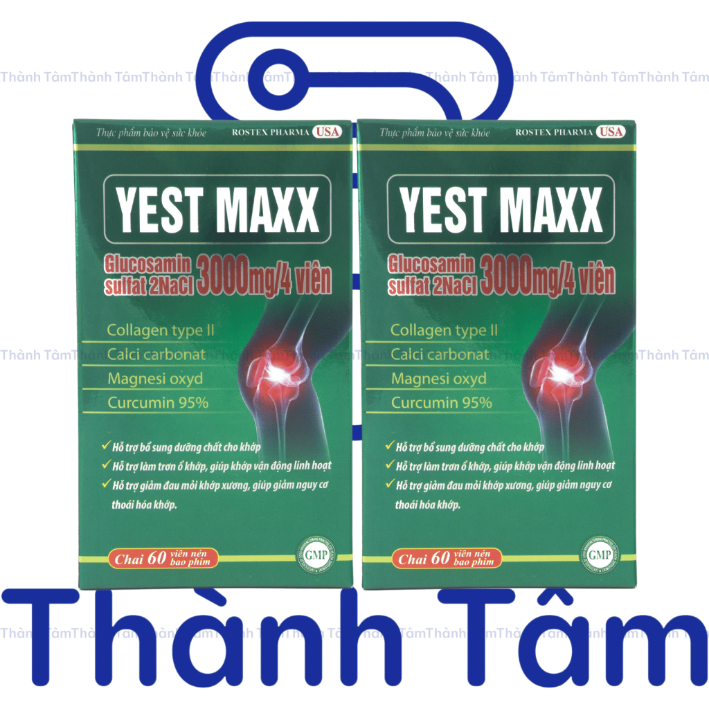 ( Xanh Lá ) Viên uống YEST MAXX bổ sung glucosamine, hỗ trợ xương khớp - Hộp 60 viên