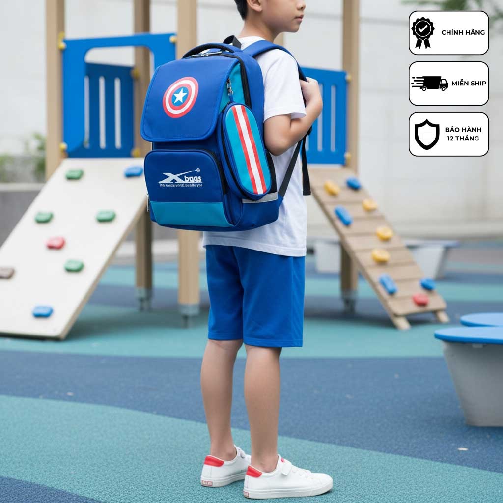 Balo Học Sinh Cấp 1 Xbags Power XB 3017 - Balo Tiểu Học Siêu Nhẹ, Chống Gù, Nhiều Ngăn Chứa Tiện Lợi, Đổi Trả 30 Ngày