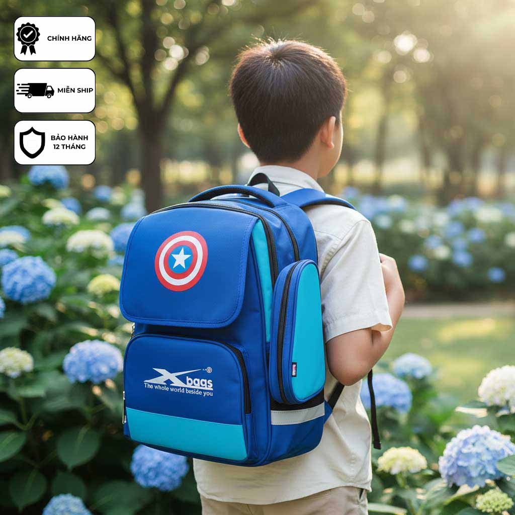 Balo Học Sinh Cấp 1 Xbags Power XB 3017 - Balo Tiểu Học Siêu Nhẹ, Chống Gù, Nhiều Ngăn Chứa Tiện Lợi, Đổi Trả 30 Ngày