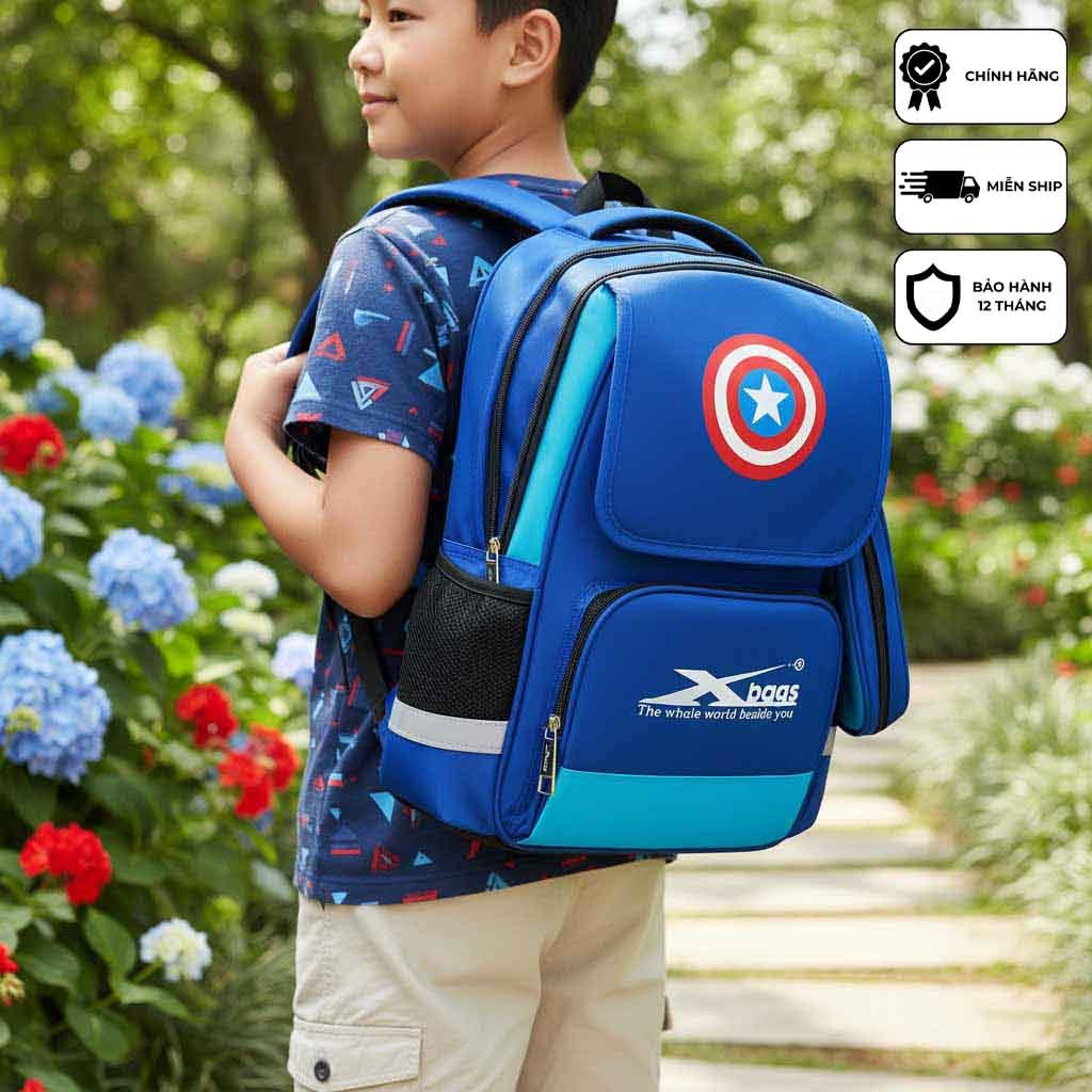 Balo Học Sinh Cấp 1 Xbags Power XB 3017 - Balo Tiểu Học Siêu Nhẹ, Chống Gù, Nhiều Ngăn Chứa Tiện Lợi, Đổi Trả 30 Ngày