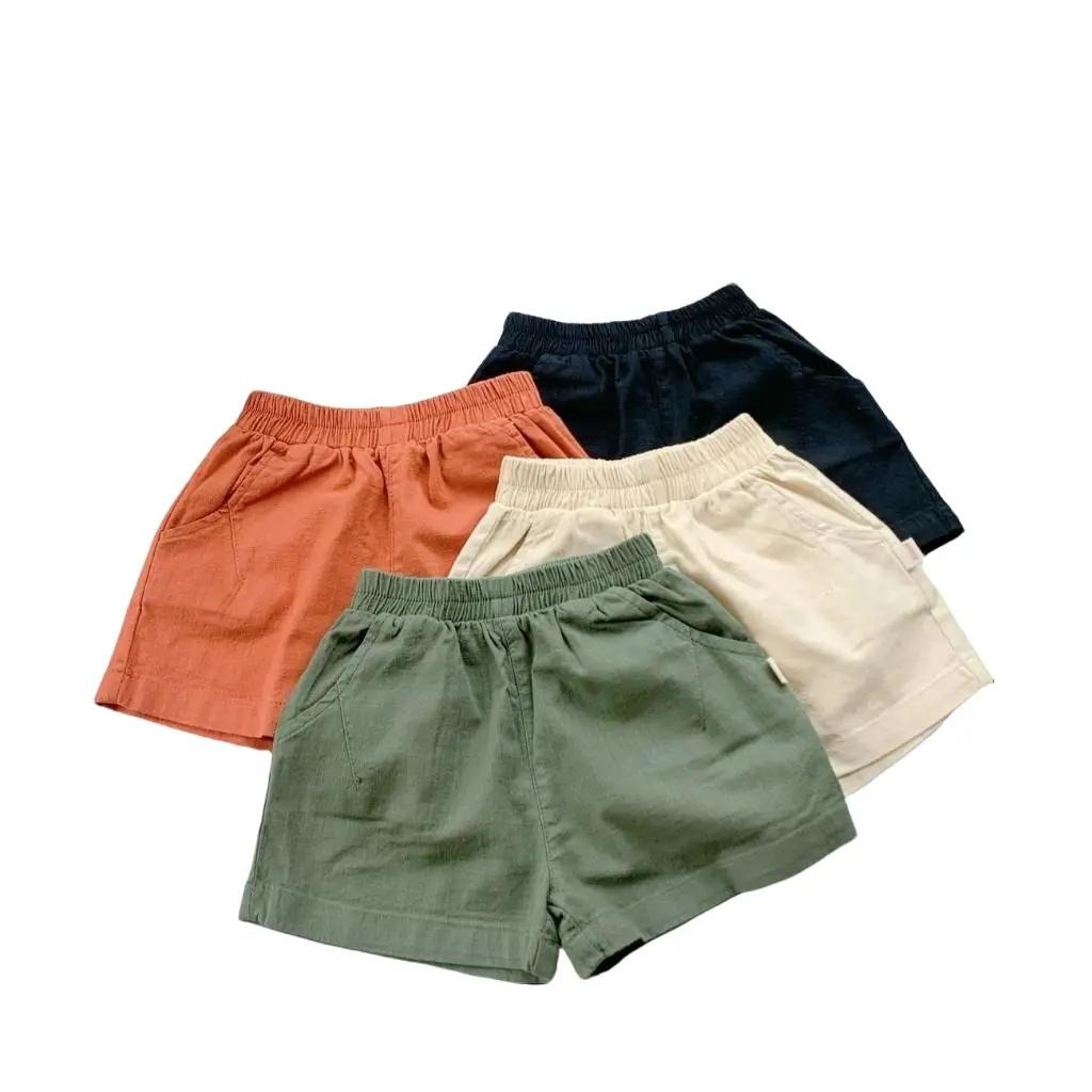 Quần đùi THÔ KAKI dày dặn đứng form 4 màu basic cho bé phối đồ size 9-23kg