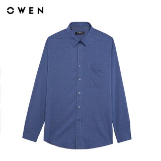 Owen - Áo sơ mi dài tay Regular Fit AR255002DT màu Xanh tím than chất liệu Spandex