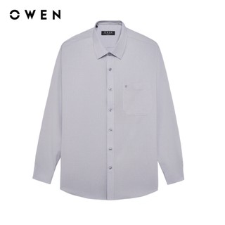 Owen - Áo sơ mi dài tay Regular Fit AR255047DT màu Xám nhạt chất liệu Bamboo spandex