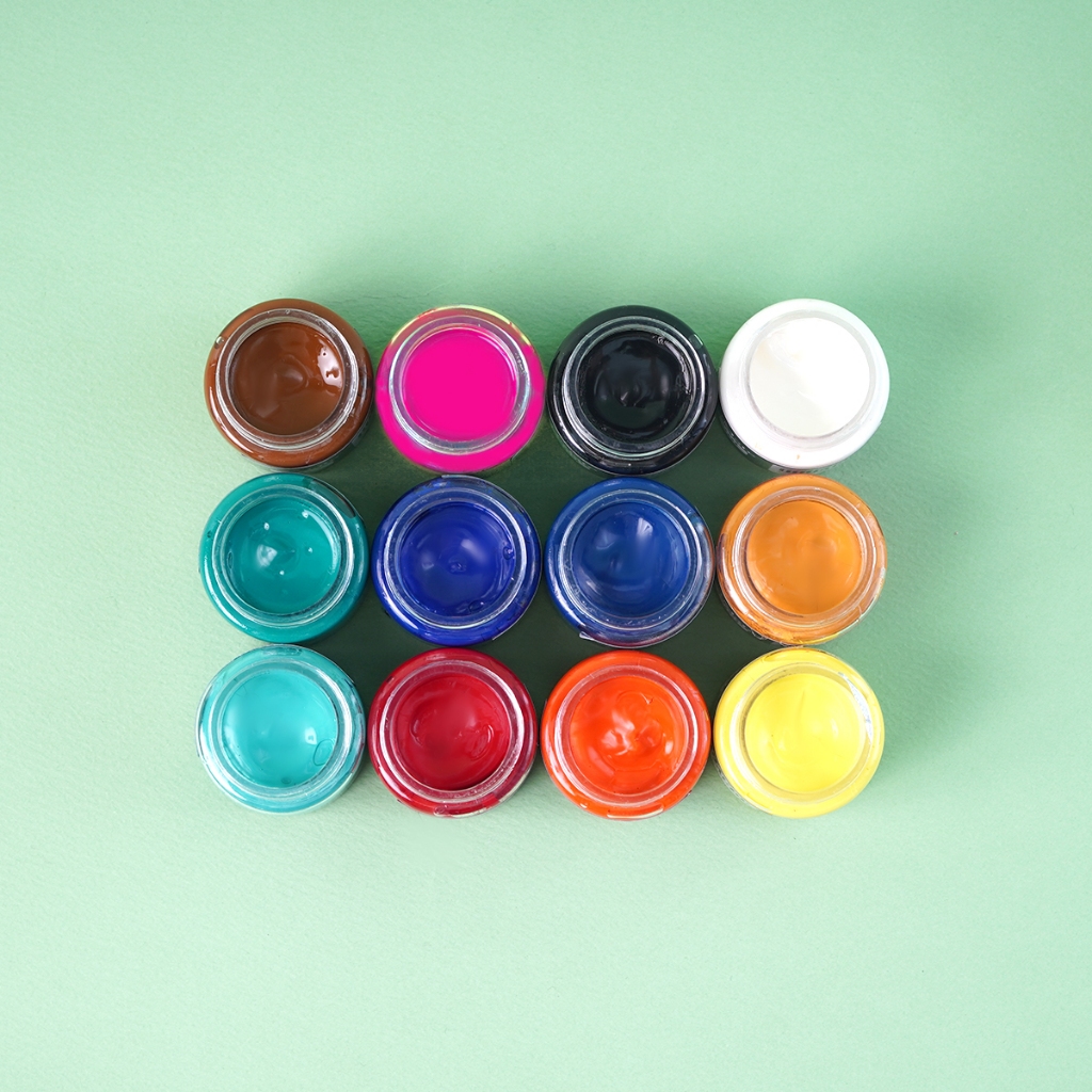 Màu Gouache Classmate 12 Màu 15ml/Hũ, 12ml/Tuýp, Màu Mịn Tươi Sáng, Chồng Được Màu, Pha Sẵn Dễ Trộn Màu, Vẽ Đa Chất Liệu