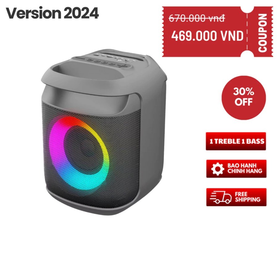 Loa bluetooth KAW PARTY BOX K2 xách tay tiện lợi, Công suất Nghe nhạc mạnh mẽ