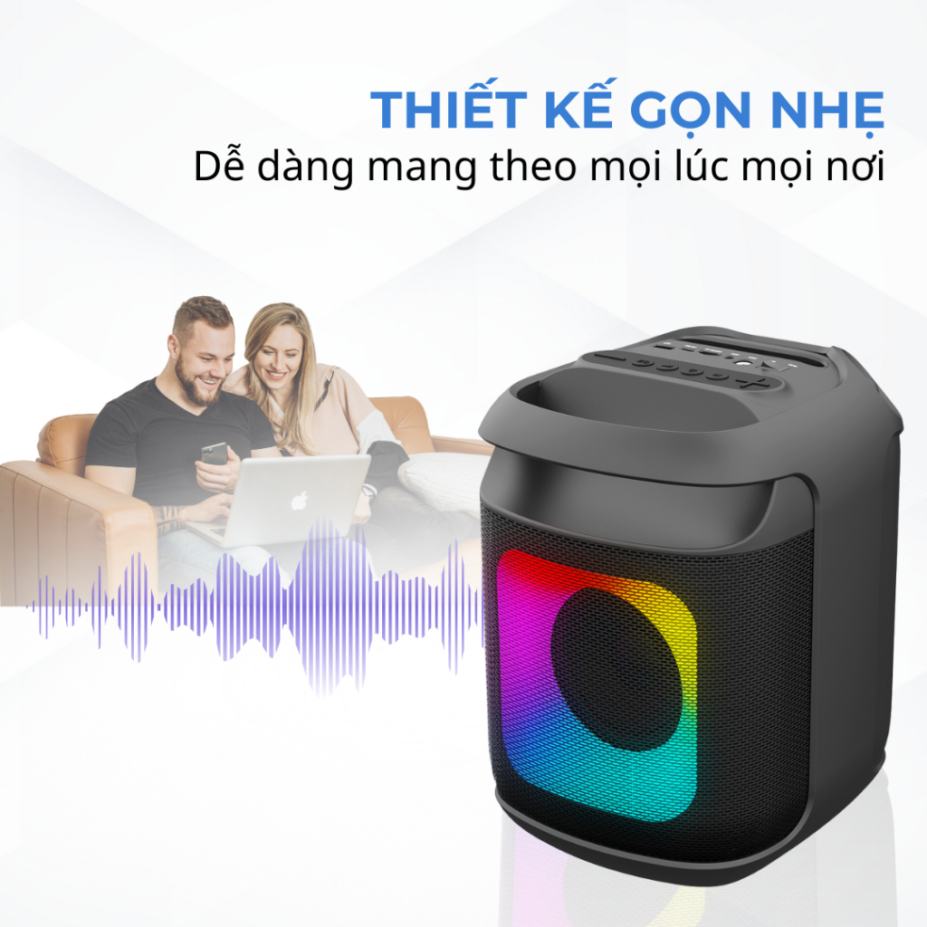 Loa  Bluetooth KAW PartyBox K1  loa mini cầm tay di động nghe nhạc cực hay Bảo Hành 12 tháng