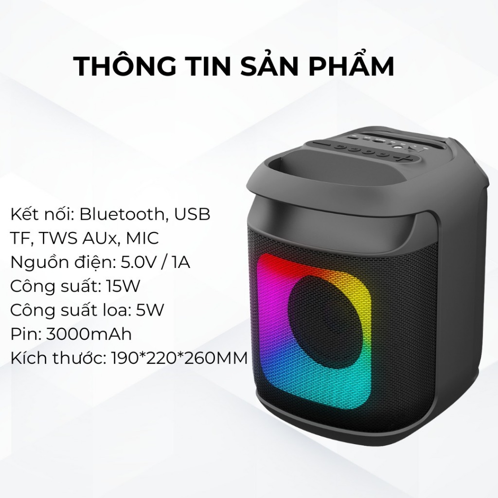 Loa  Bluetooth KAW PartyBox K1  loa mini cầm tay di động nghe nhạc cực hay Bảo Hành 12 tháng