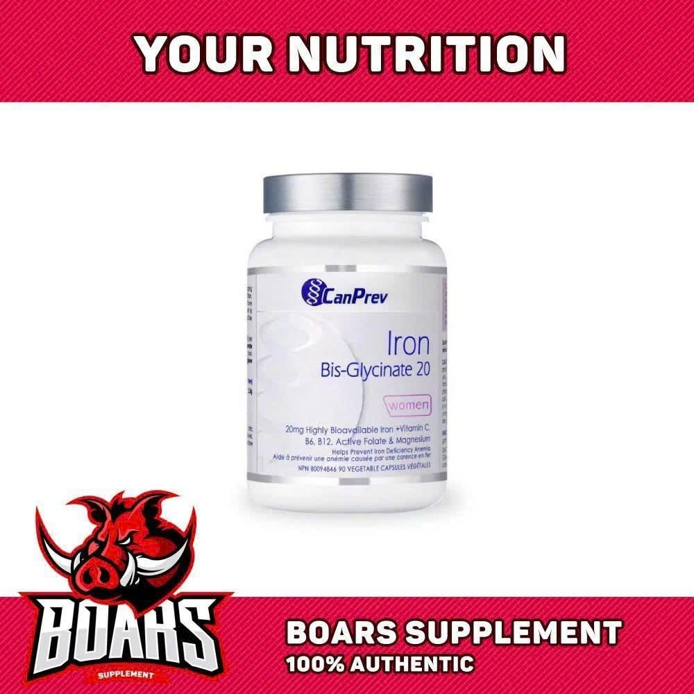 CanPrev Iron Women Bis-Glycinate 20mg – Bổ Sung Sắt Hữu Cơ Dễ Hấp Thu Cho Nữ
