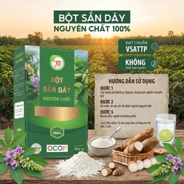 Bột Sắn Dây 100% Sắn Tự Nhiên, Bột Sắn Dây Nguyên Chất Thành Nhàn OCOP 4 Sao Thanh Nhiệt Lão Nông