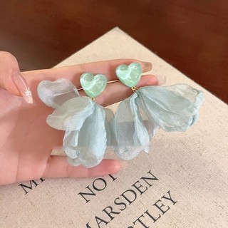 Khuyên tai nữ thời trang phong cách tưởi trẻ, kỳ nghỉ màu xanh lá dễ thương