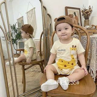 Bodysuit đùi họa tiết hưu cao cổ cho bé 4-10Kg. Bộ đồ liền thân mùa hè cho bé. Dino Kids