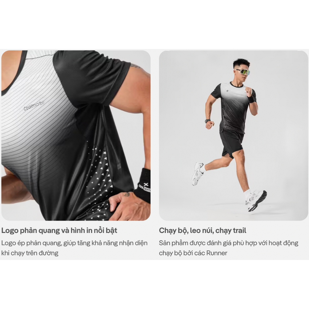 [MUA 2 GIẢM 20%]BST Áo thun thể thao Graphic chạy bộ, chạy trail siêu nhẹ, thoáng khí, thấm hút mồ hôi Coolmate
