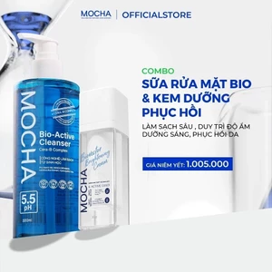 Combo Sữa Rửa Mặt Bio Active Mocha 300ml Và Kem Dưỡng Biovector 6 Active Gold 30gr