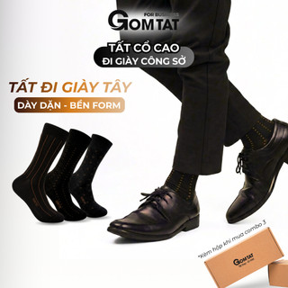 [HÀNG MỚI] Tất nam cổ cao đi giày tây công sở GOMTAT không lộ chân, họa tiết basic - LUX-2601