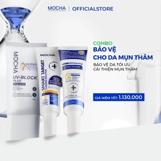 Combo Cải Thiện Mụn Thâm Và Bảo Vệ Da, Bộ Sản Phẩm Gồm 1 Gel Mụn + 1 Kem Thâm + 1 Kem Chống Nắng