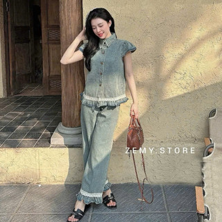 Sét đồ bộ Bò Giặt Tay Hến Viền Ren Hót cho nữ với thiết kế thời trang và chất liệu mềm mại