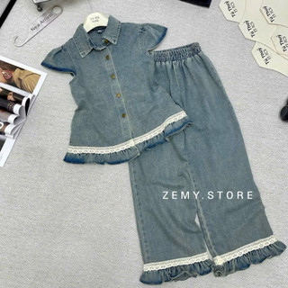 Sét đồ bộ Bò Giặt Tay Hến Viền Ren Hót cho nữ với thiết kế thời trang và chất liệu mềm mại