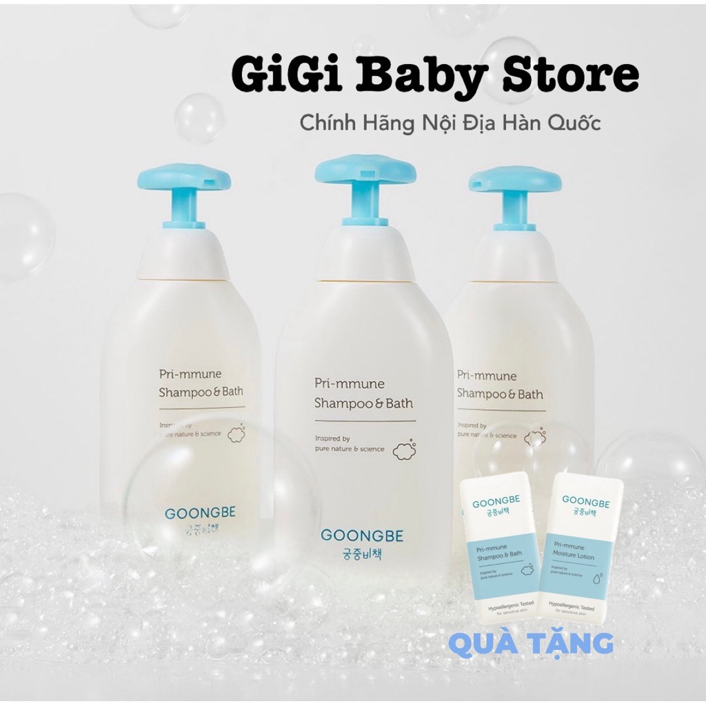 Sữa tắm gội Goongbe Primmune Shampoo & Bath cho bé sơ sinh 350ml Chính ...