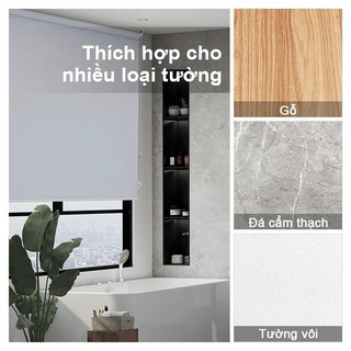 Rèm Cuốn Chống Nắng YOWXII Loại Dày Cản Sáng，nó có thể chặn 99% ánh sáng，Không cần khoan lỗ