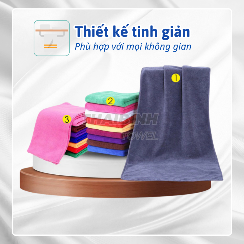 Combo 10 khăn lau xe hơi 30x50cm Thai Bình Towel chất liệu Microfibe cao cấp tiện lợi