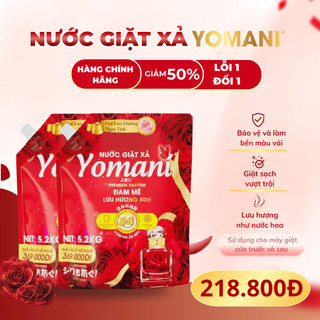 Nước Giặt Xả YOMANI Hương Hoa Hồng Túi 5kg2, Lưu Hương 80 Giờ, Giặt Sạch Sâu, Tiết Kiệm Cho Gia Đình