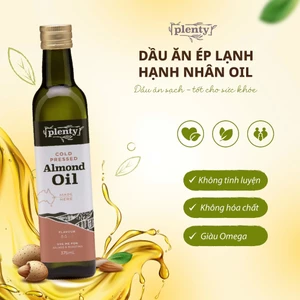 Dầu ăn hạnh nhân ép lạnh Plenty Úc 375ml, giàu vitamin E, axit béo không bão hòa đơn, tốt cho tim mạch