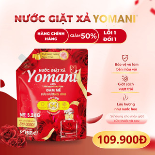 Nước Giặt Xả YOMANI Hương Hoa Hồng Túi 5kg2, Lưu Hương 80 Giờ, Giặt Sạch Sâu, Tiết Kiệm Cho Gia Đình